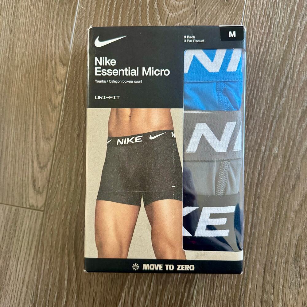 Nike Essential Micro Trunks 3 Pack Bundle of 2 Breathable Tagless Men Medium - Picture 2 of 10